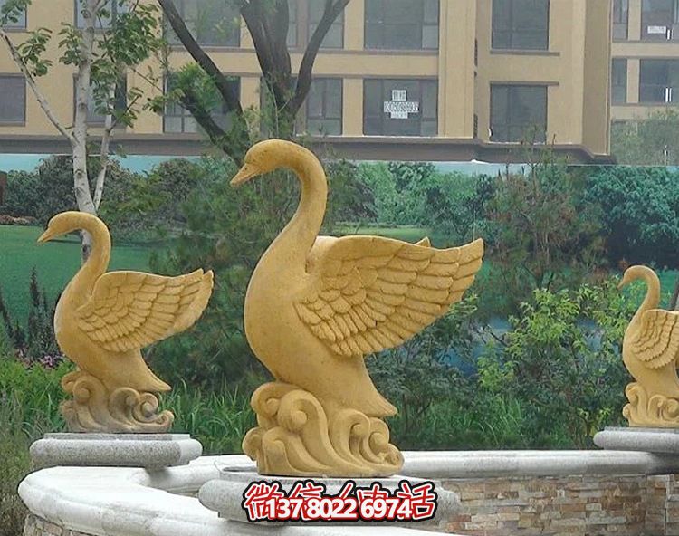 精美天鵝雕塑，唯美別墅景觀裝飾