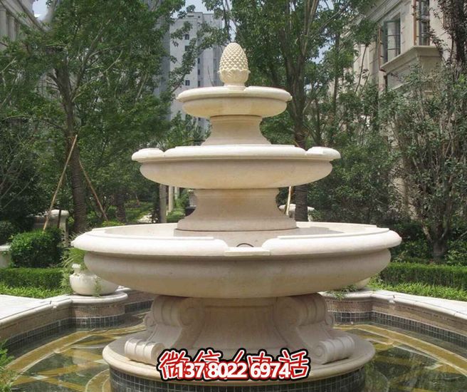 絢麗多彩的戶外園林大理石雕塑?chē)娙? title=