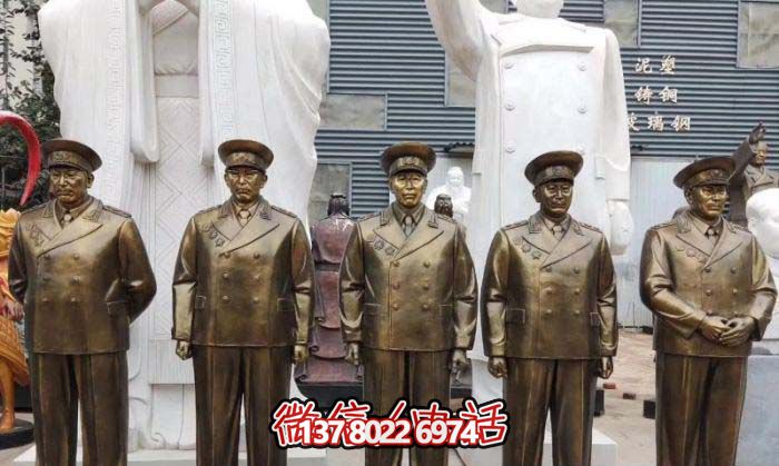 不銹鋼仿銅雕塑十大元帥雕像，精彩綻放在廣場(chǎng)