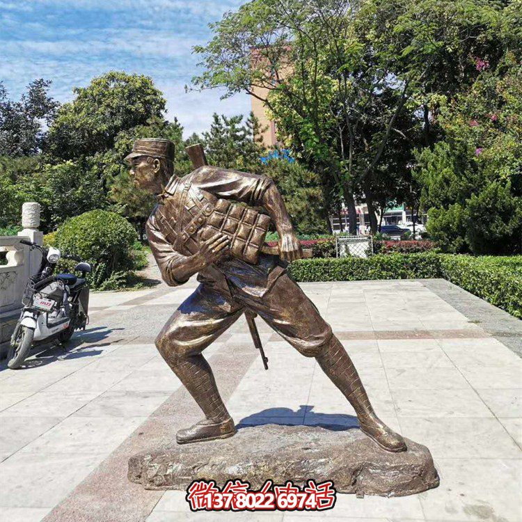 沖鋒，仿銅戰士雕塑——玻璃鋼的藝術之作