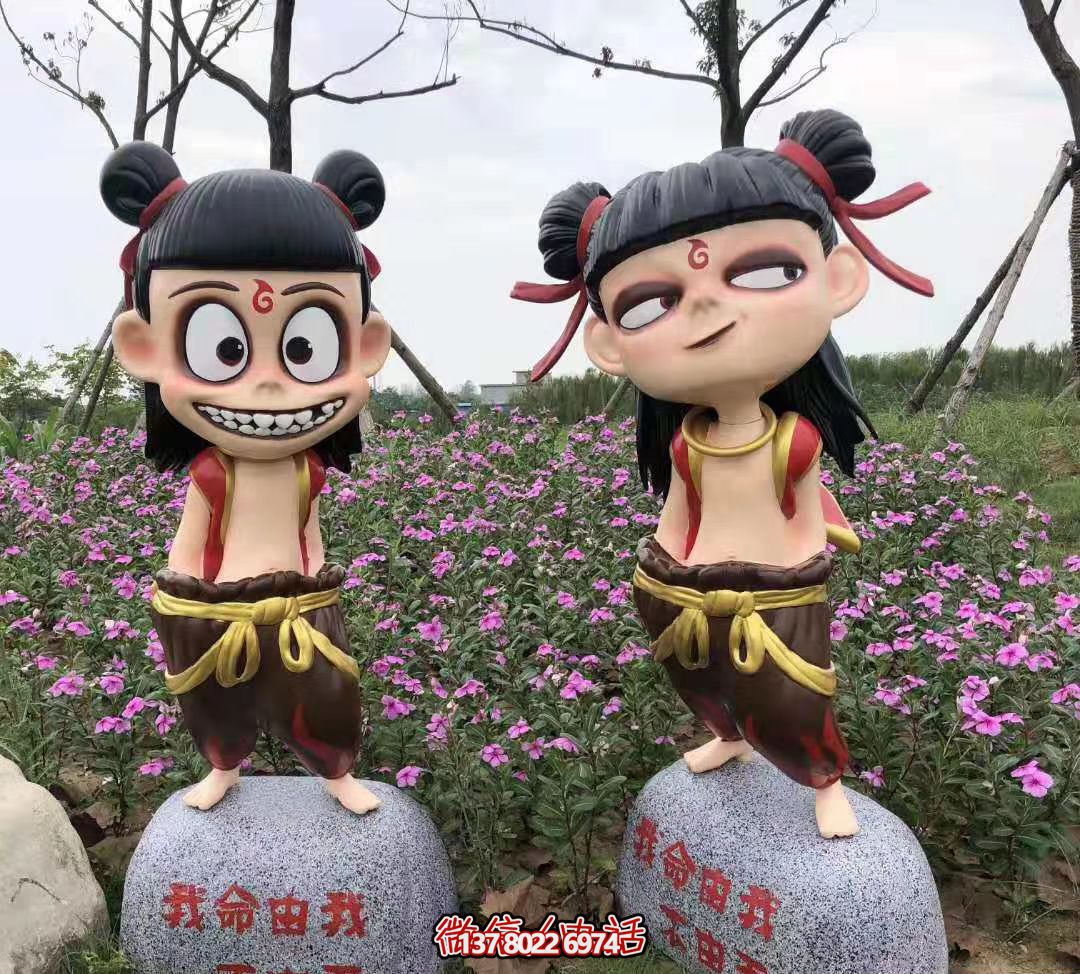 哪吒彩繪玻璃鋼雕塑，為公園廣場帶來獨(dú)特藝術(shù)氛圍