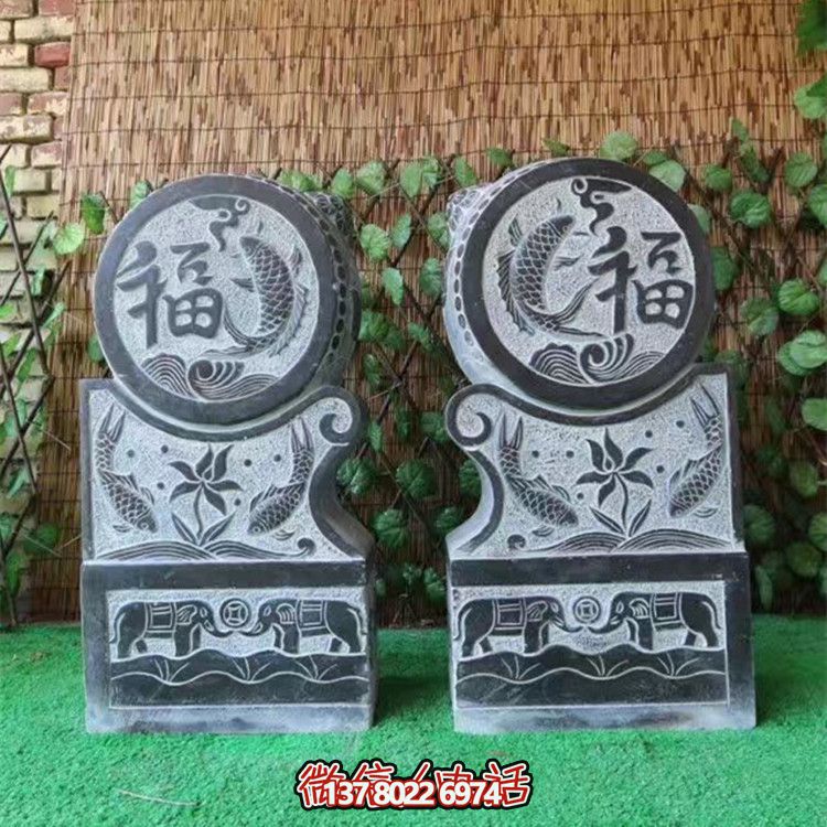 經(jīng)典園林古建青石門(mén)墩抱鼓石