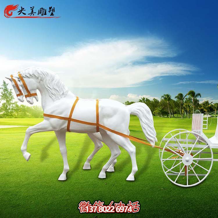 玻璃鋼戶外景觀園林馬車(chē)雕塑