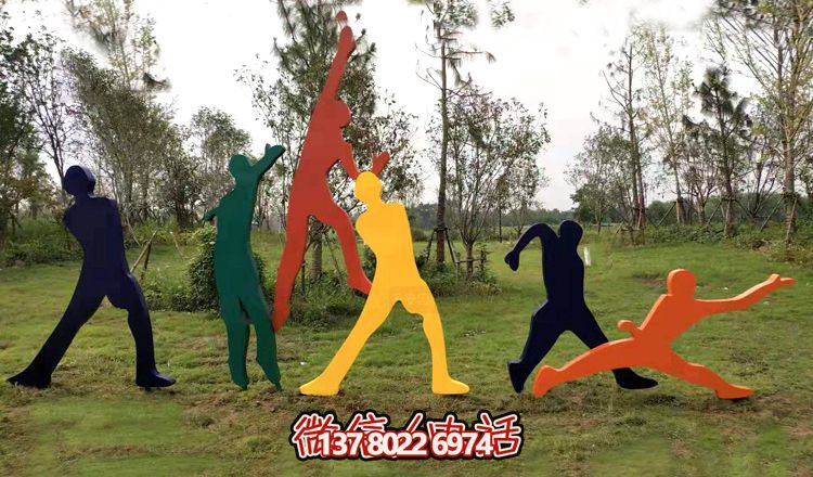 不銹鋼抽象跨欄人物廣場(chǎng)公園景觀小品雕塑