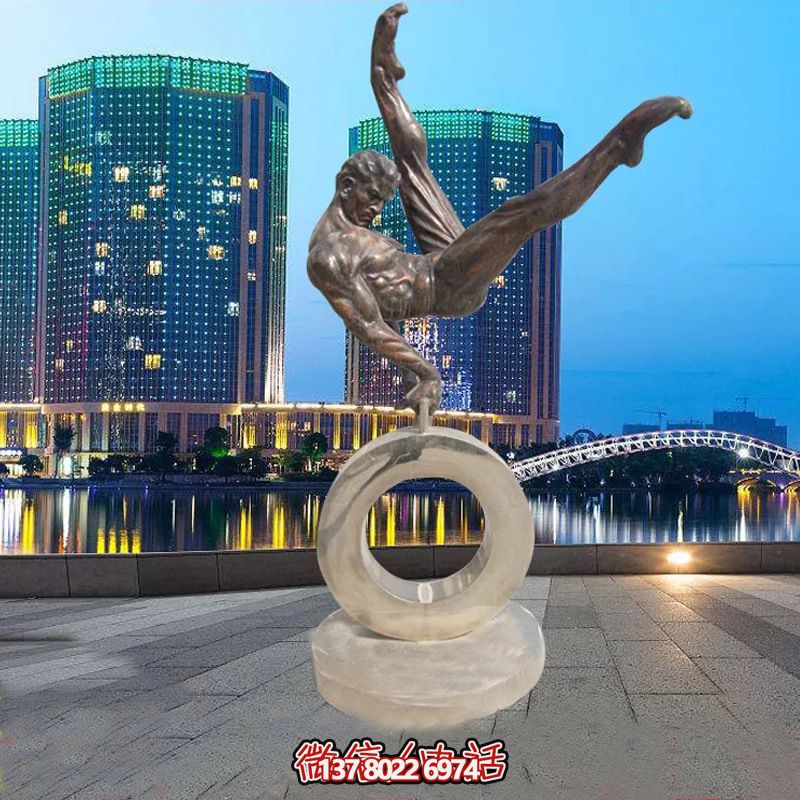 學(xué)校廣場抽象不銹鋼體操運(yùn)動(dòng)人物雕塑